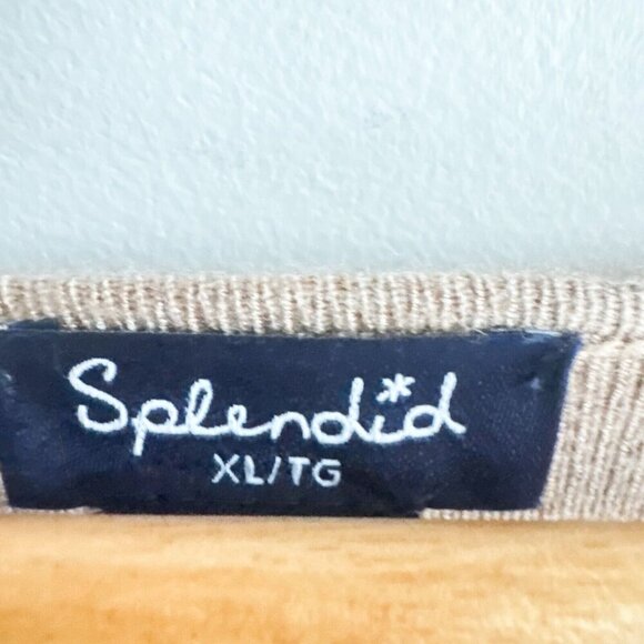 Splendid  V Neck Light Beige Knit Top XL - Picture 3 of 7